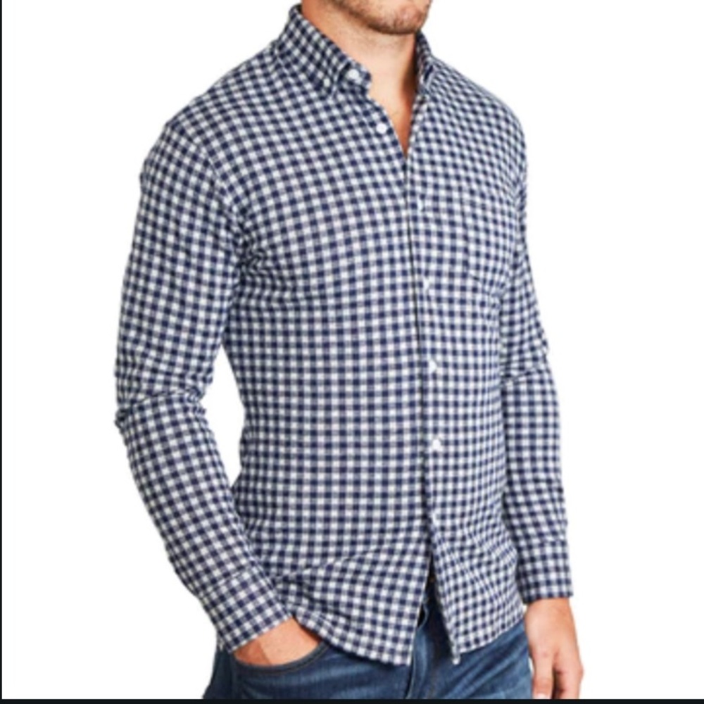 State & Liberty “The Blake” Big Navy check casual button down shirt. Men’s XL